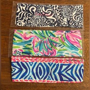 A SET OF 3 LILLY PULITZER BUTTON UP HEADBANDS